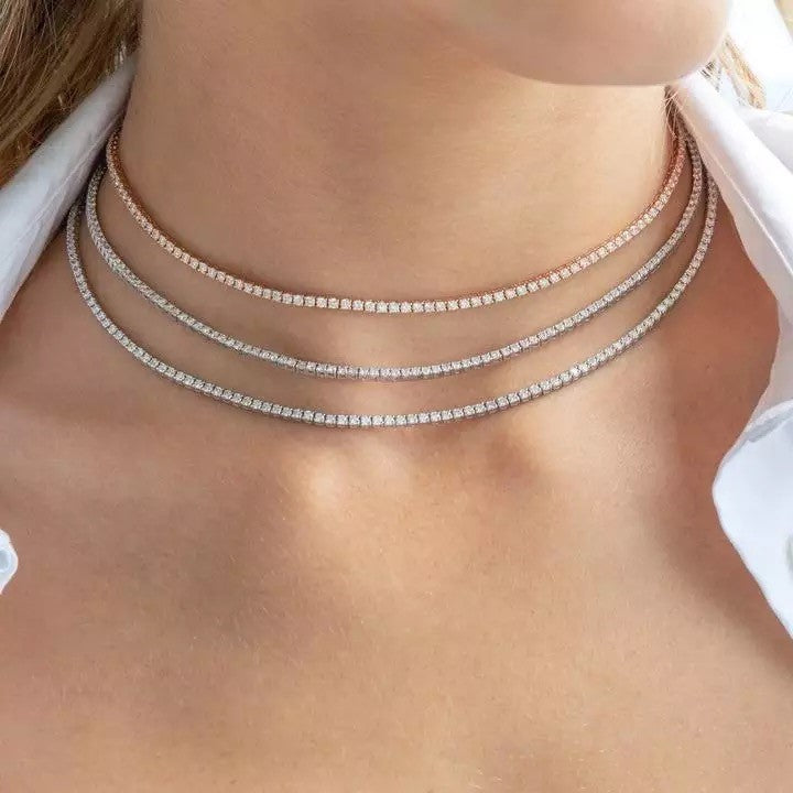 Tennis Kette Zirkonia Halsketten