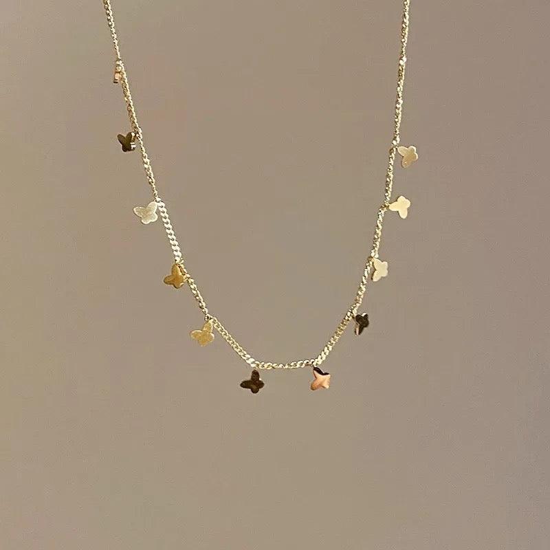 Schmetterling Kette Gold wasserfest