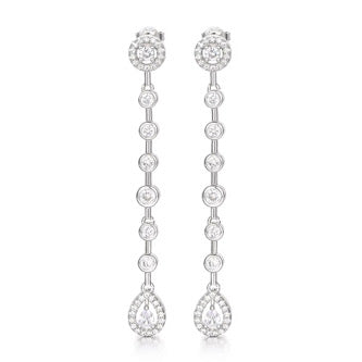 Damen Silber Ohrringe 5 cm lang hochwertig qulität