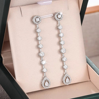 Damen Silber Ohrringe 5 cm lang hochwertig qulität