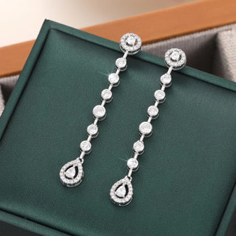 Damen Silber Ohrringe 5 cm lang hochwertig qulität
