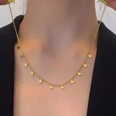 Schmetterling Kette Gold wasserfest