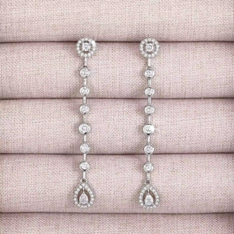 Damen Silber Ohrringe 5 cm lang hochwertig qulität