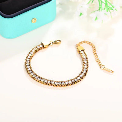 Damen Zirkonia Stein Armband Wasserfester Schmuck