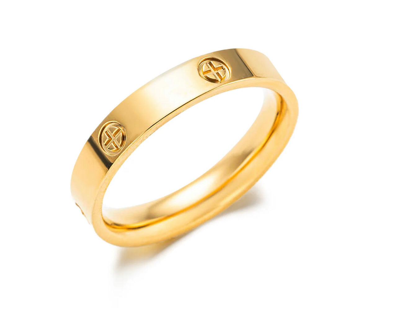 Edelstahl Ring Gold 100 %Wasserfest
