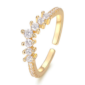 Verstellbare Ring Zirkonia Stein