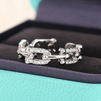 Einstellbare Ring 18k. Vergoldet Zirkonia Ring