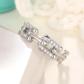 Einstellbare Ring 18k. Vergoldet Zirkonia Ring