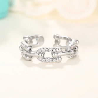 Einstellbare Ring 18k. Vergoldet Zirkonia Ring