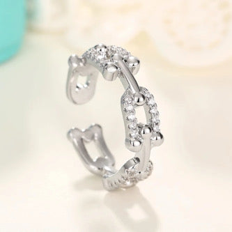 Einstellbare Ring 18k. Vergoldet Zirkonia Ring