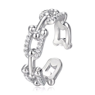 Einstellbare Ring 18k. Vergoldet Zirkonia Ring
