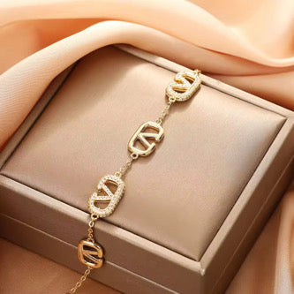 Damen Armband 18k vergoldet 100% wasserfest