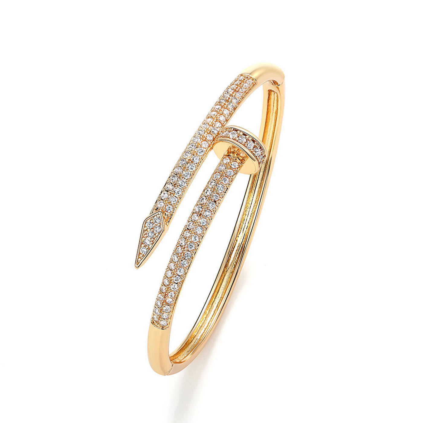 Damen Armreif Ring Edelstahl Zirkonia einfache Stil Liebe Schmuck