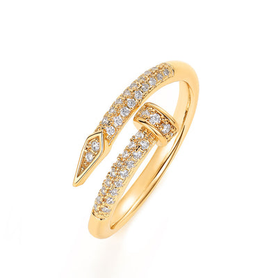 Damen Armreif Ring Edelstahl Zirkonia einfache Stil Liebe Schmuck