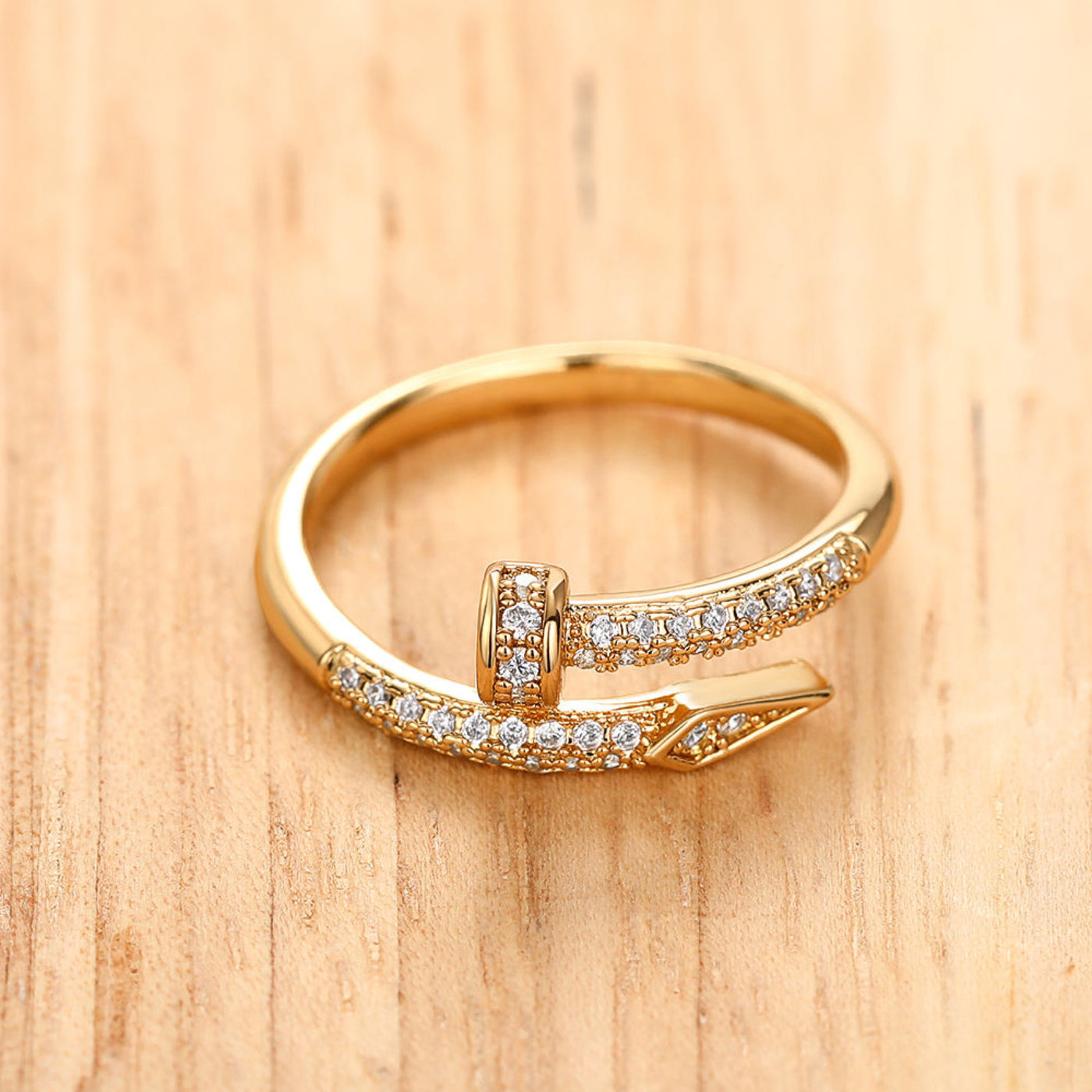 Damen Armreif Ring Edelstahl Zirkonia einfache Stil Liebe Schmuck