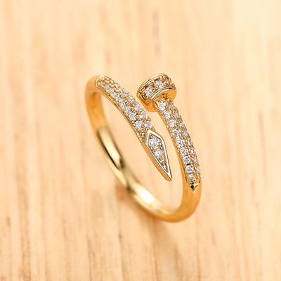 Damen Armreif Ring Edelstahl Zirkonia einfache Stil Liebe Schmuck