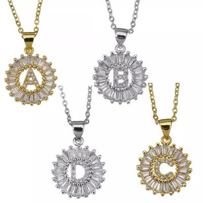 Buchstabe Halskette Silber / Gold
