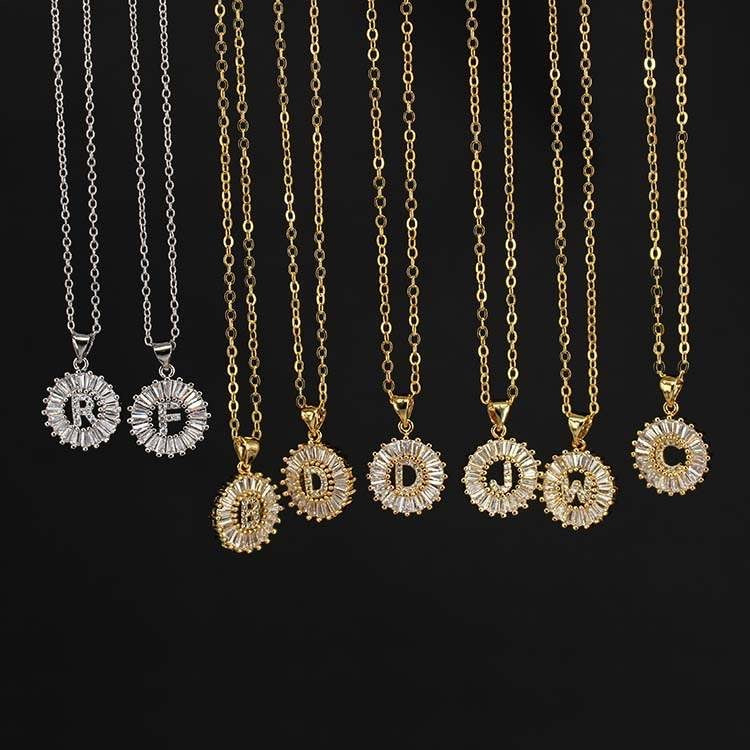 Buchstabe Halskette Silber / Gold