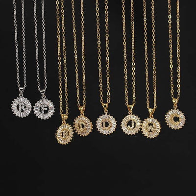 Buchstabe Halskette Silber / Gold