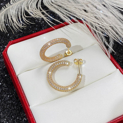 Zirkonia Creolen Gold