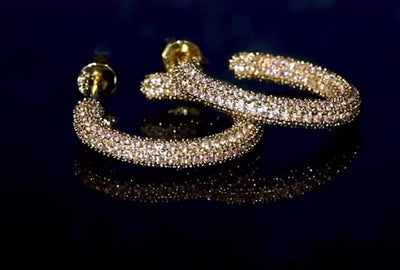 Zirkonia Creolen Gold