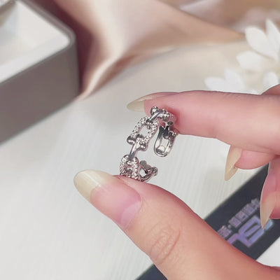 Einstellbare Ring 18k. Vergoldet Zirkonia Ring