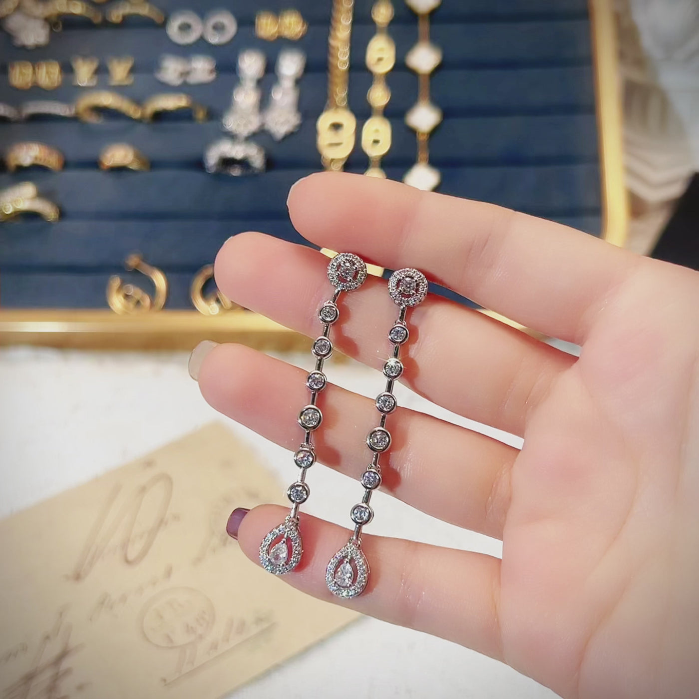Damen Silber Ohrringe 5 cm lang hochwertig qulität