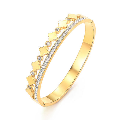 Armreif Wasserfest gold mit Zirkonia Stein