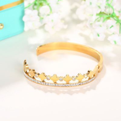 Armreif Wasserfest gold mit Zirkonia Stein