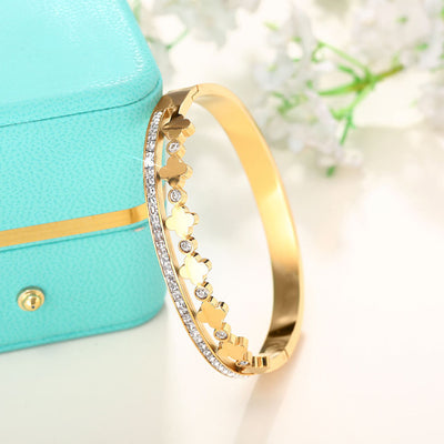 Armreif Wasserfest gold mit Zirkonia Stein