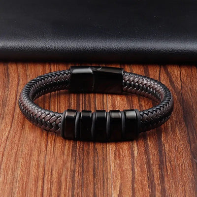 Armband für Herren aus LederBraun |Edelstahl Verschluss  21cm
