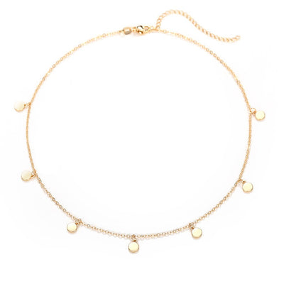 Kette mit Plättchen  Premium Halskette Damen Wasserfest Langlebig