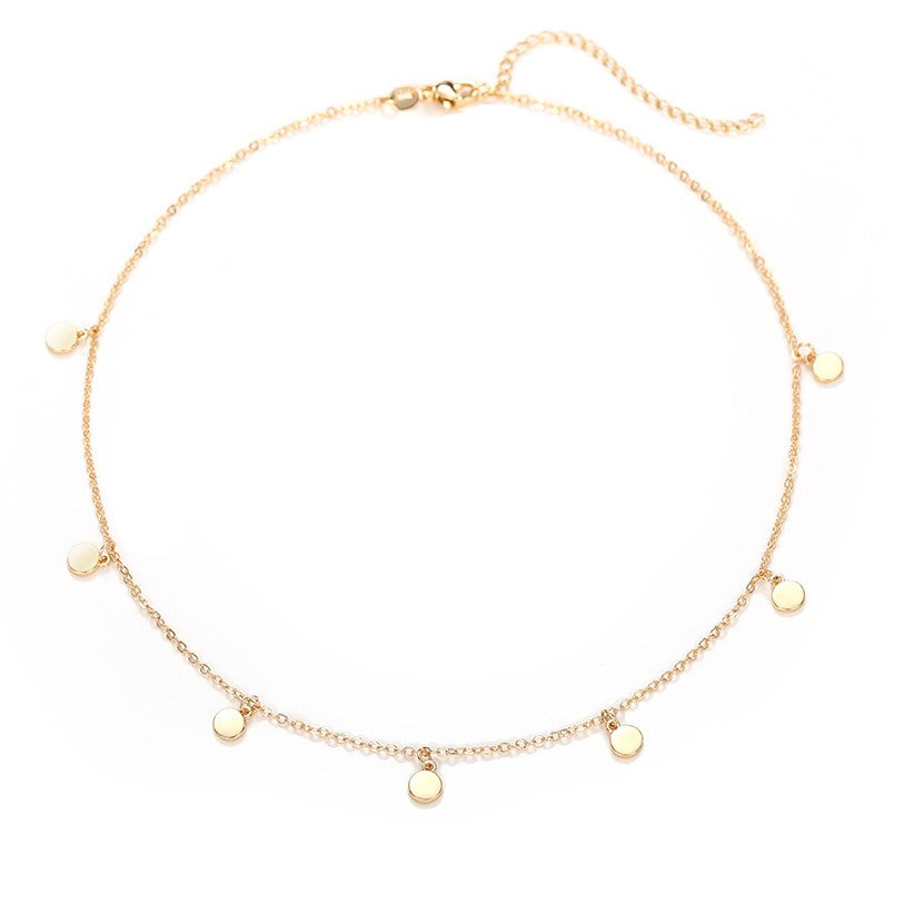 Kette mit Plättchen  Premium Halskette Damen Wasserfest Langlebig