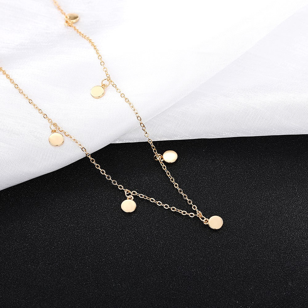Kette mit Plättchen  Premium Halskette Damen Wasserfest Langlebig