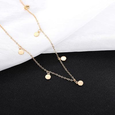Kette mit Plättchen  Premium Halskette Damen Wasserfest Langlebig