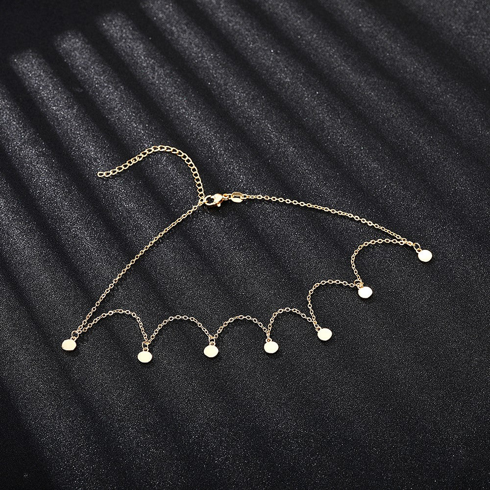 Kette mit Plättchen  Premium Halskette Damen Wasserfest Langlebig