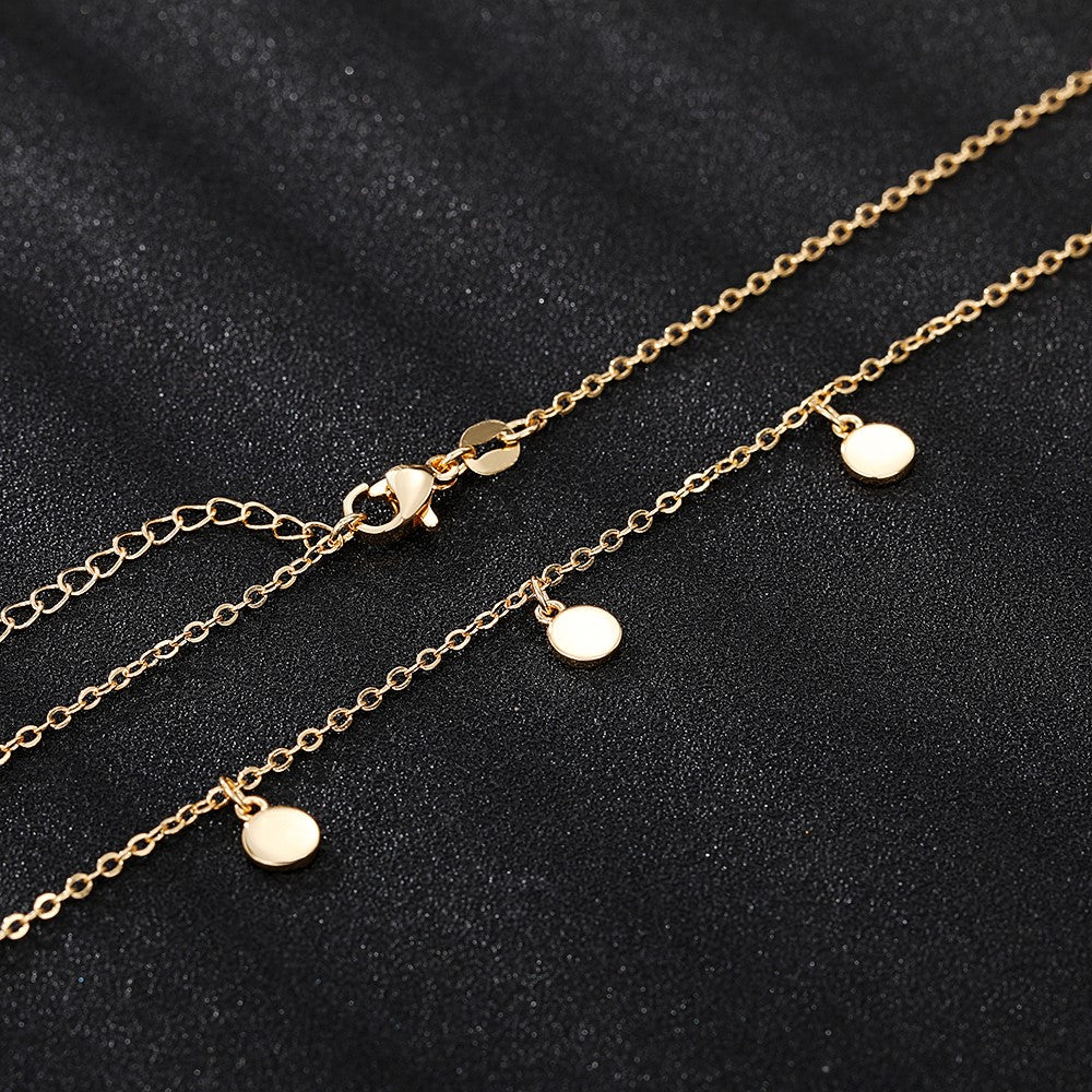 Kette mit Plättchen  Premium Halskette Damen Wasserfest Langlebig