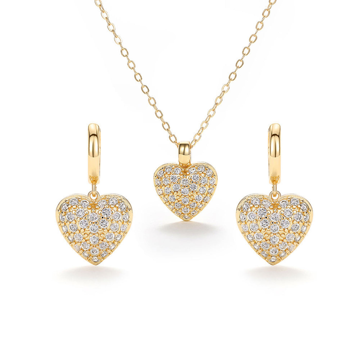 Herzkette Ohrringe Set Wasserfeste Schmuck