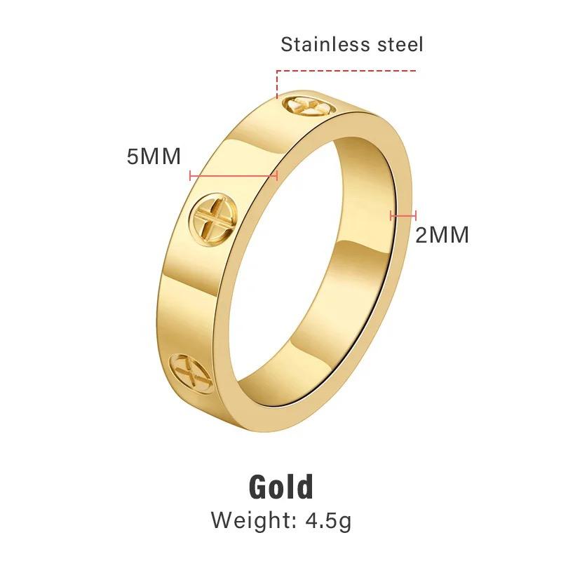 Edelstahl Ring Gold 100 %Wasserfest